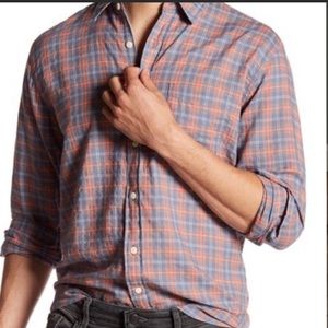 Faherty Everyday Shirt - Red and Blue Plaid - XL